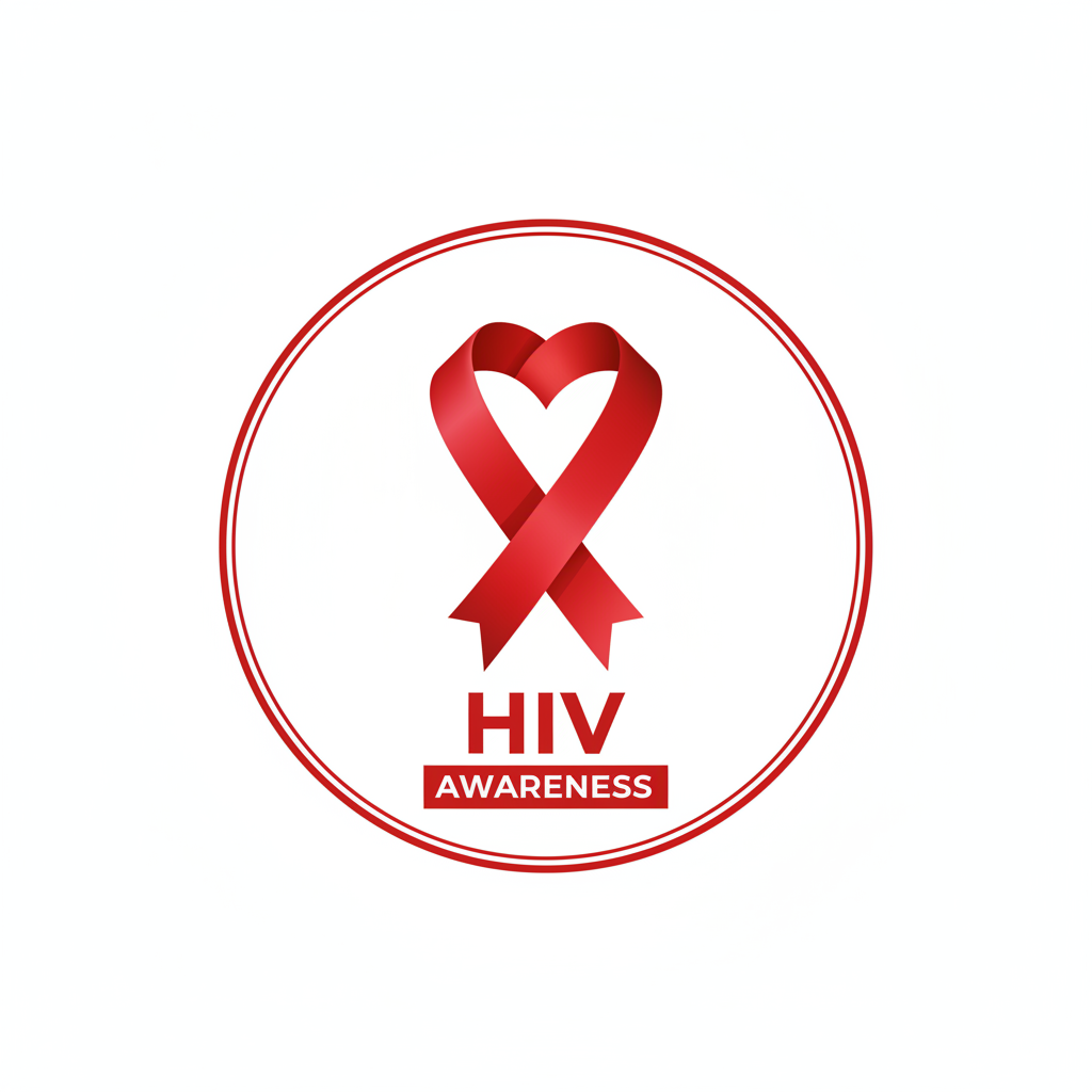 HIV awareness red ribbon medical symbol