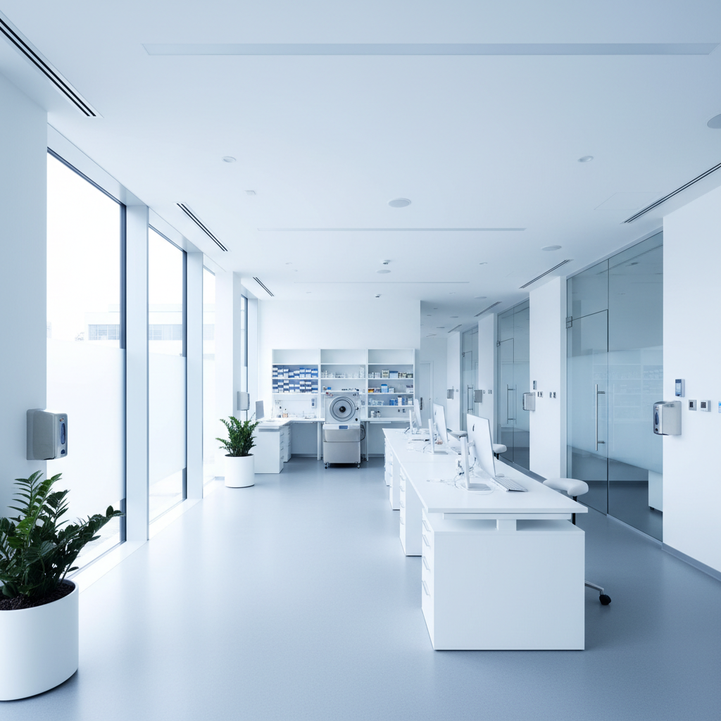 Modern infectious disease clinic interior